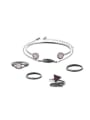 thumb Alloy White Gold Plated Simple style Artificial Stones Jewelry Set 0