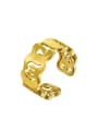 thumb Copper Alloy 24K Gold Plated Ethnic Hollow Women Opening Ring 0