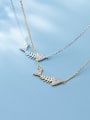 thumb 925 Sterling Silver With Platinum Plated Simplistic Fish Necklaces 4