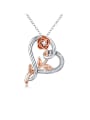 thumb Copper With Platinum Plated Simplistic Flower Necklaces 0