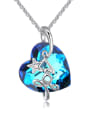 thumb Fashion Shiny Heart austrian Crystal LOVE Alloy Necklace 1