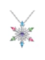 thumb Fashion Snowflake Pendant austrian Crystals Alloy Necklace 0