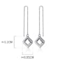 thumb 925 Sterling Silver With Platinum Plated Simplistic Geometric Threader Earrings 2