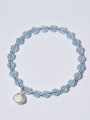 thumb Fresh Shell Shaped Blue Crystal S925 Silver Bracelet 0