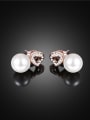 thumb Elegant Rose Gold Plated Artificial Pearl Geometric Two Pieces Jewelry Set 2