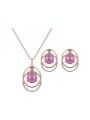 thumb Alloy Imitation-gold Plated Fashion Artificial Stones Two Pieces Jewelry Set 0