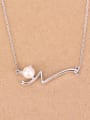 thumb Simple Freshwater Pearl Silver Necklace 0