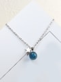 thumb Blue Crystal Ball Little Star Necklace 0