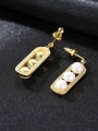 thumb Sterling Silver Plated 18K Gold Natural Freshwater Pearl Earrings 2