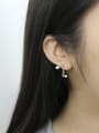 thumb Fashion Little Freshwater Pearls Letter Z-shaped Silver Stud Earrings 1