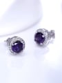 thumb Charming 925 Silver Round Shaped Zircon Stud Earrings 2