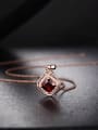 thumb Garnet Gemstone Rhombus Pendant 1