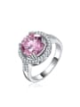 thumb Exquisite Cubic Pink Zircon Copper Ring 0