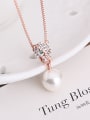 thumb Alloy Rose Gold Plated Leopard Head Artificial Pearl and Rhinestones Two Pieces Jewelry Set 1