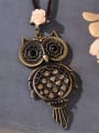 thumb Women Delicate Owl Shaped Rhinestones Necklace 1