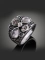 thumb Retro style Crystals Antique Silver Plated Alloy Ring 0