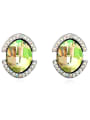 thumb Simple austrian Crystals-covered Alloy Stud Earrings 2