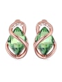 thumb Fashion Rhombus austrian Crystal Rose Gold Plated Stud Earrings 3