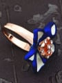 thumb Personalized Blue Flower Rhinestones Alloy Ring 2