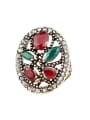 thumb Vintage style Oval Hollow Resin stones Crystals Alloy Ring 0