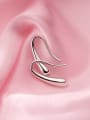 thumb 925 Sterling Silver With Smooth  Simplistic Water Drop Hook Earrings 2