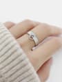 thumb Simple Little Circle Smooth Silver Opening Ring 1