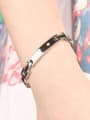thumb Fashion Black Cubic Magnets Titanium Lovers Bracelet 2