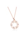 thumb Simple Cubic Rhinestones Rose Gold Plated Necklace 0
