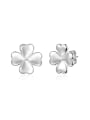 thumb Fresh Silver Plated leaf Shaped Earrings 0