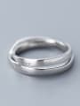 thumb 925 Sterling Silver With Platinum Plated Simplistic Fashion LOVE  Free Size Rings 2