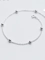 thumb 925 Sterling Silver With Platinum Plated Simplistic Ball Anklets 0