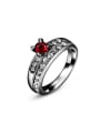 thumb Red Black Gun Plated Zircon Ring 0