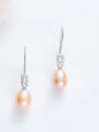 thumb Simple Water Drop Freshwater Pearl 925 Silver Earrings 3