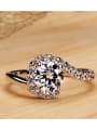 thumb Fashionable Zircons Women White Gold Plated Ring 3