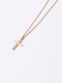 thumb Titanium With Gold Plated Simplistic Smooth Cross Necklaces 0