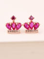 thumb Ruby Crown 925 Sterling Silver Rose Gold Anti allergy stud Earring 1