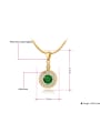 thumb Green 18K Gold Plated AAA Zircon Round Three Pieces Jewelry Set 1