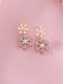 thumb Alloy With Imitation Gold Plated Simplistic Snowflake  Drop Earrings 0