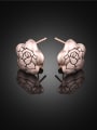 thumb Fashion Rose Gold Plated Flower Shaped Stud Earrings 1