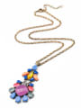thumb Colorful Stones Pendant Sweater Necklace 3