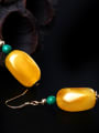 thumb Natural  Yellow Beeswax Hook Earrings 2