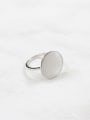 thumb Simple Round Silver Smooth Ring 2