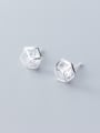 thumb 925 Sterling Silver With Cubic Zirconia Simplistic Geometric Stud Earrings 1