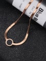 thumb Fashion Black Round Rose Gold Plated Necklace 2