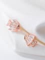 thumb 925 Sterling Silver With Rose Gold Plated Cute Fish Stud Earrings 3
