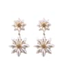 thumb Alloy With Rose Gold Plated Personality Flower Drop Earrings 3