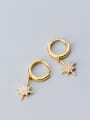 thumb 925 Sterling Silver With Cubic Zirconia Simplistic Star Earrings 2