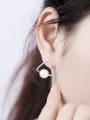 thumb Hollow Triangle Shape Shell Pearls Stud Earrings 1