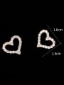 thumb Copper With Cubic Zirconia Simplistic Heart Stud Earrings 1