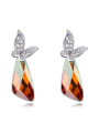 thumb Fashion austrian Crystals Butterfly Alloy Earrings 0
